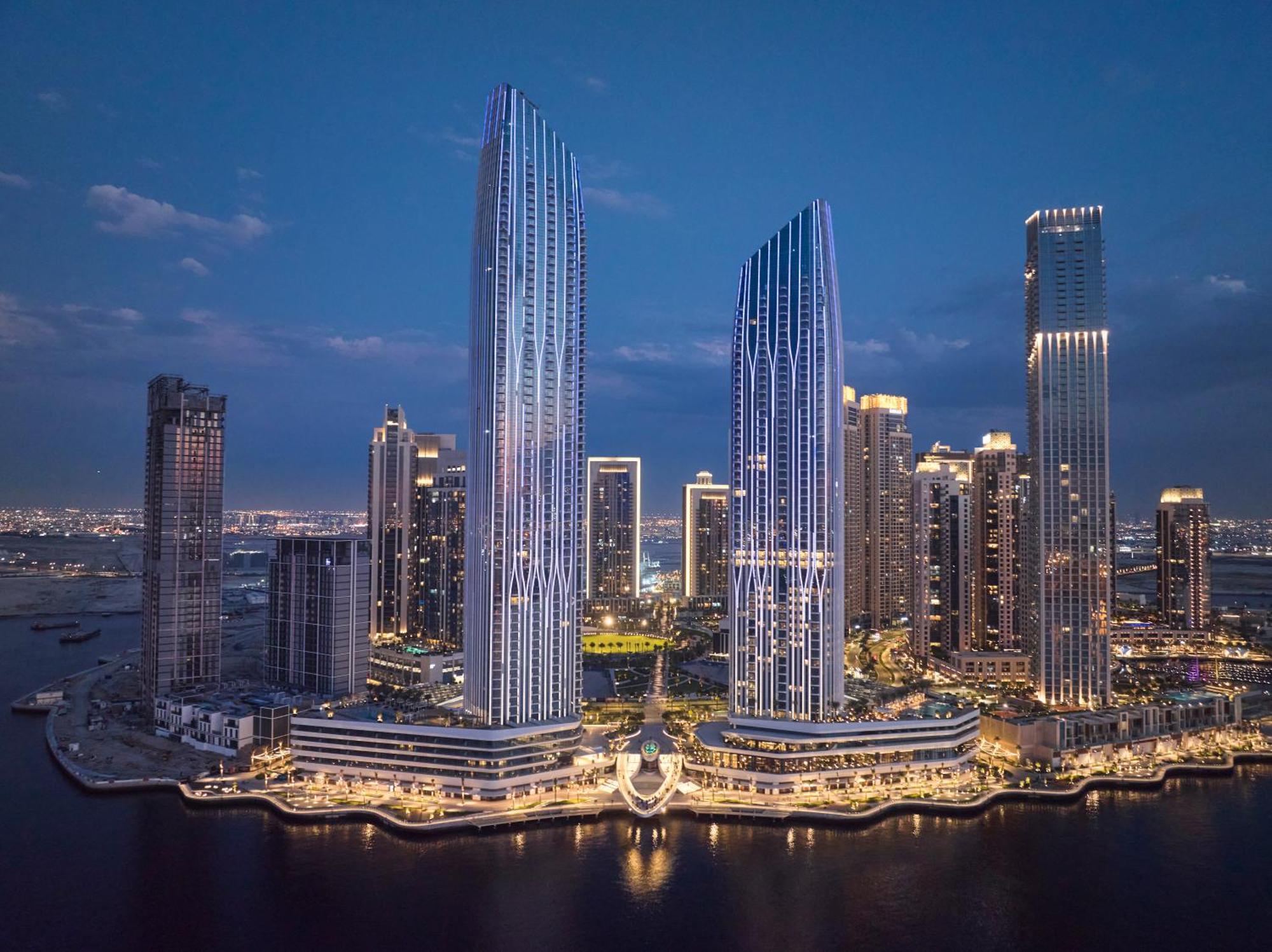迪拜 Address Creek Harbour酒店 外观 照片 The complex at night